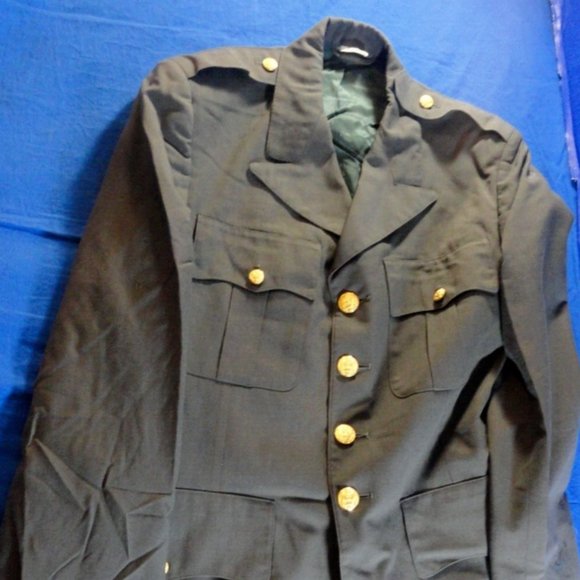 sz38L US ARMY USGI CLASS A GREEN ARMY SERGE AG-489 COAT JACKET UNIFORM RC 266